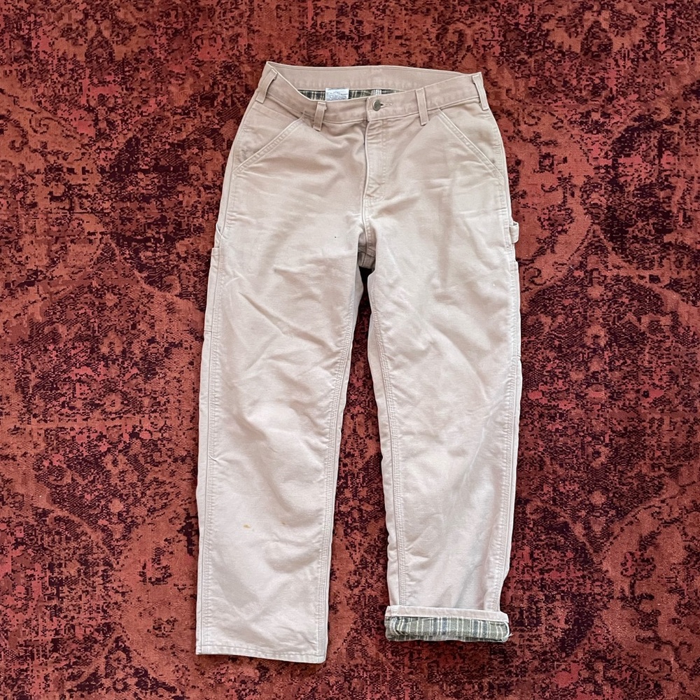 FLANNEL-LINED Carhartt Canvas Work Pants - Men’s 30 x 30